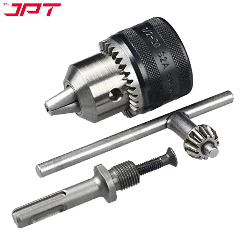 Jpt 13Mm Key-Type Drill Chuck With Sds-Plus Shank Adapter | Heavy-Duty Metal Gear Mechanism For Impact Drivers And Rotary Hammers 1