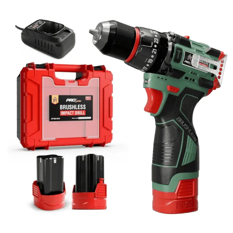 Jpt 18V Cordless Drill Driver – 70 N·M Torque, 0–2150 Rpm, 25+3 Clutch Settings, 3/8" Keyless Chuck, Fast Charging 1