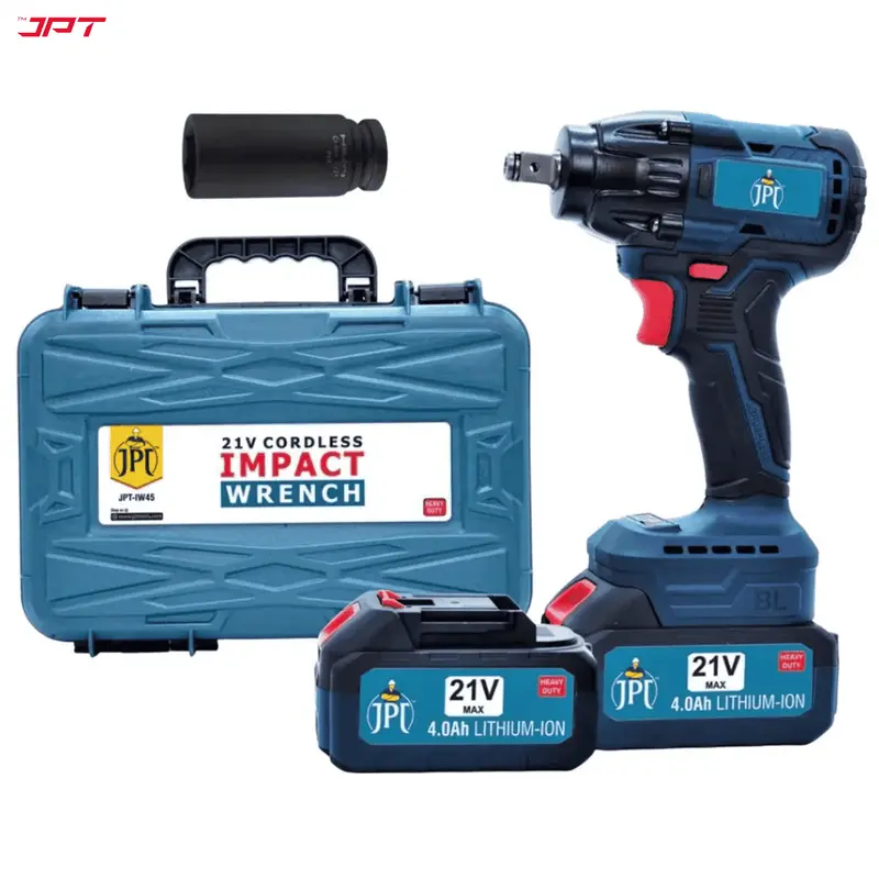 Jpt 21V Heavy-Duty Cordless Impact Wrench – 450 N·M Torque, 2800 Rpm, 1/2" Drive, 4.0Ah Li-Ion Battery With 6-Month Warranty 1