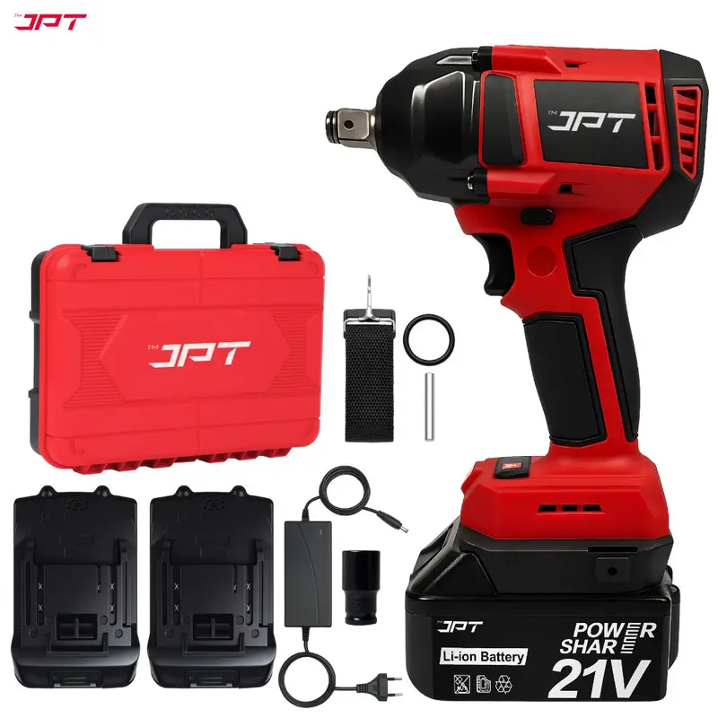 Jpt 21V Smart Impact Wrench – 400 N·M Torque, 3500 Rpm, 4000Mah Battery, Led Display & Panel, Forward/Reverse For Vehicles & Home Tasks 1