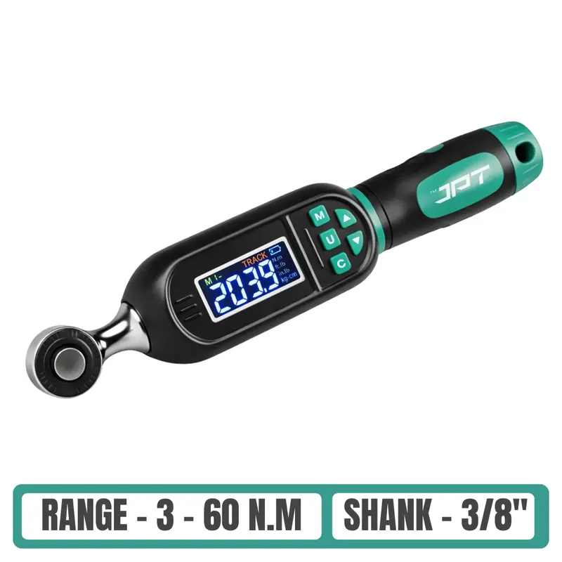 Jpt 3/8" Mid-Range Digital Torque Wrench – 3–60 N·M Capacity, Led Guidance, Multi-Unit Readout & Reliable Calibration For General Workshop Use 1