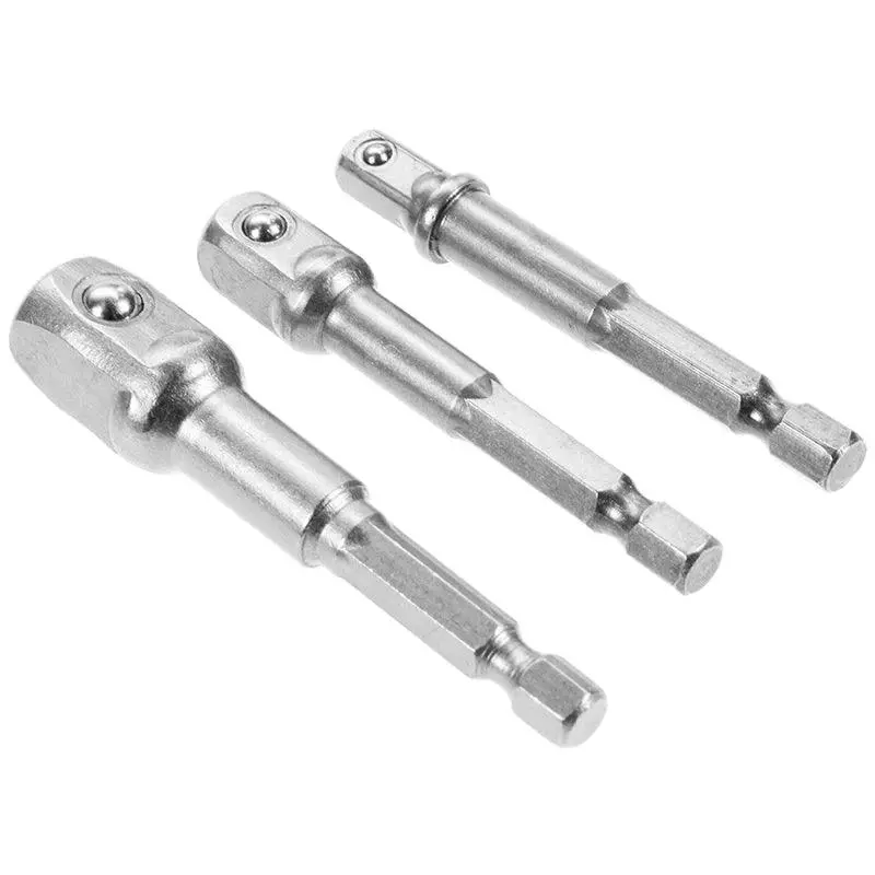 Jpt 3-Piece Hex Shank To Socket Adapter Set: Converts 1/4", 3/8", And 1/2" Impact Drivers For Socket Use 1