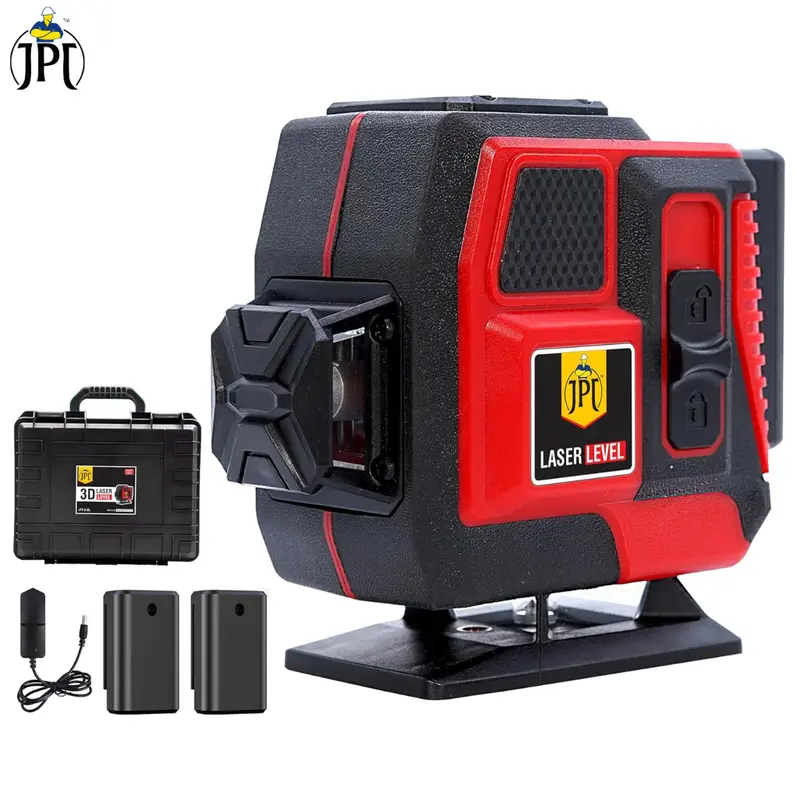 Jpt 360° 3D Self-Leveling Cross-Line Laser Level – Construction-Grade Alignment Tool With Mini Tripod & Extended Battery Kit 1