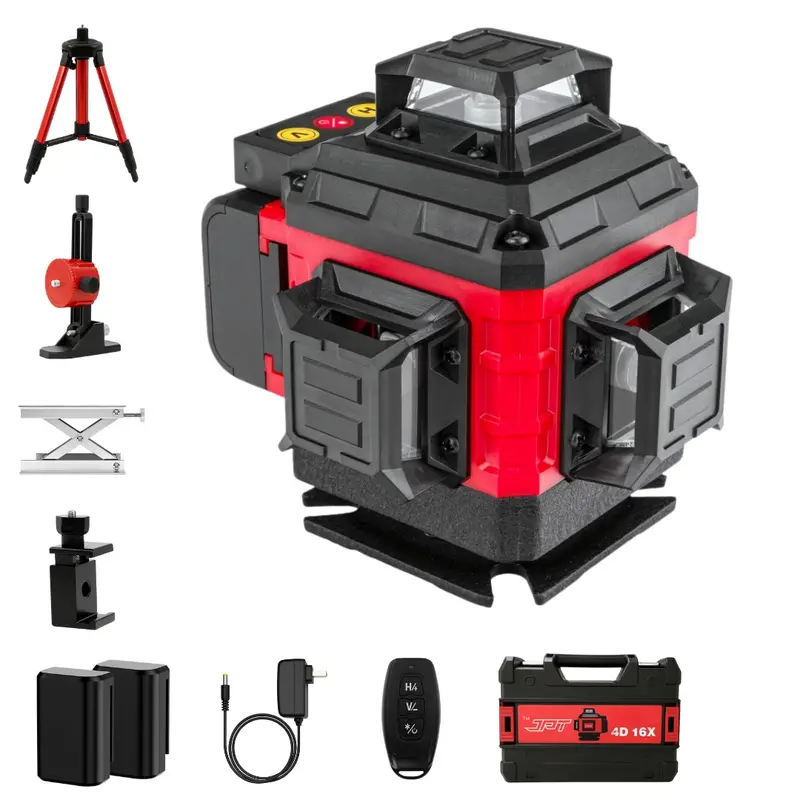 Jpt 4D 16X Green Laser Level – Dual 360° Horizontal & Vertical Cross Lines, Adjustable Brightness & Remote Control For Accurate Layouts In Tiling, Framing, And Renovation 1