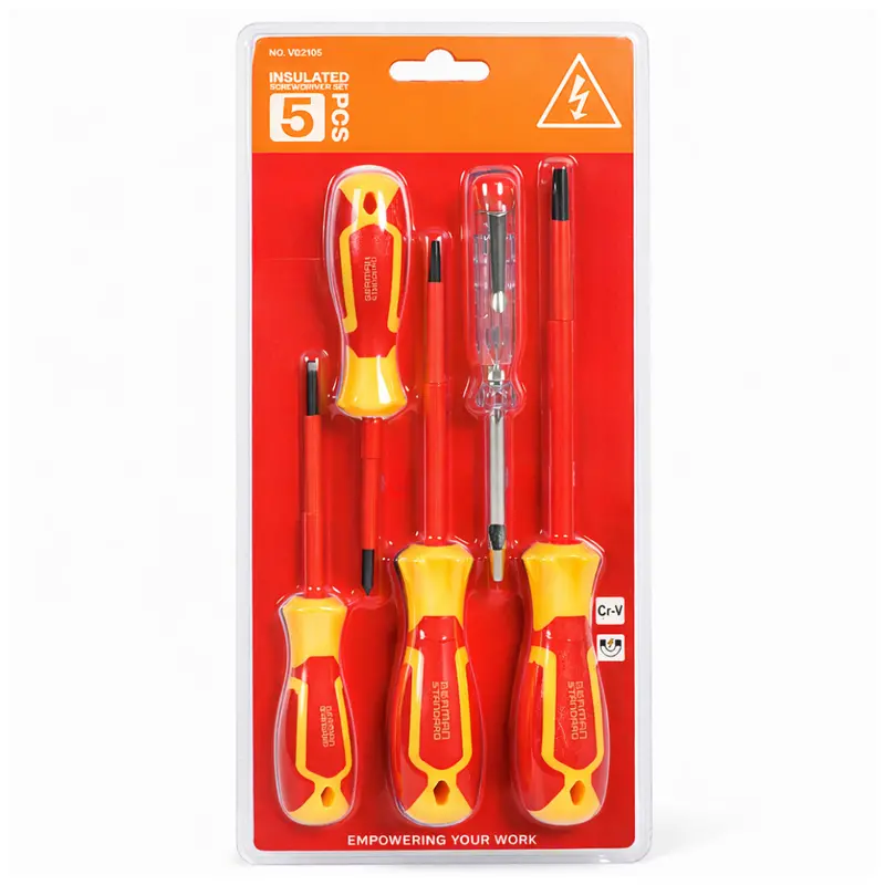 Jpt 5-Piece Insulated Electrician’S Screwdriver Set With Voltage Tester (125–250V) And Magnetic Tips For Safe Panel And Electrical Maintenance 1