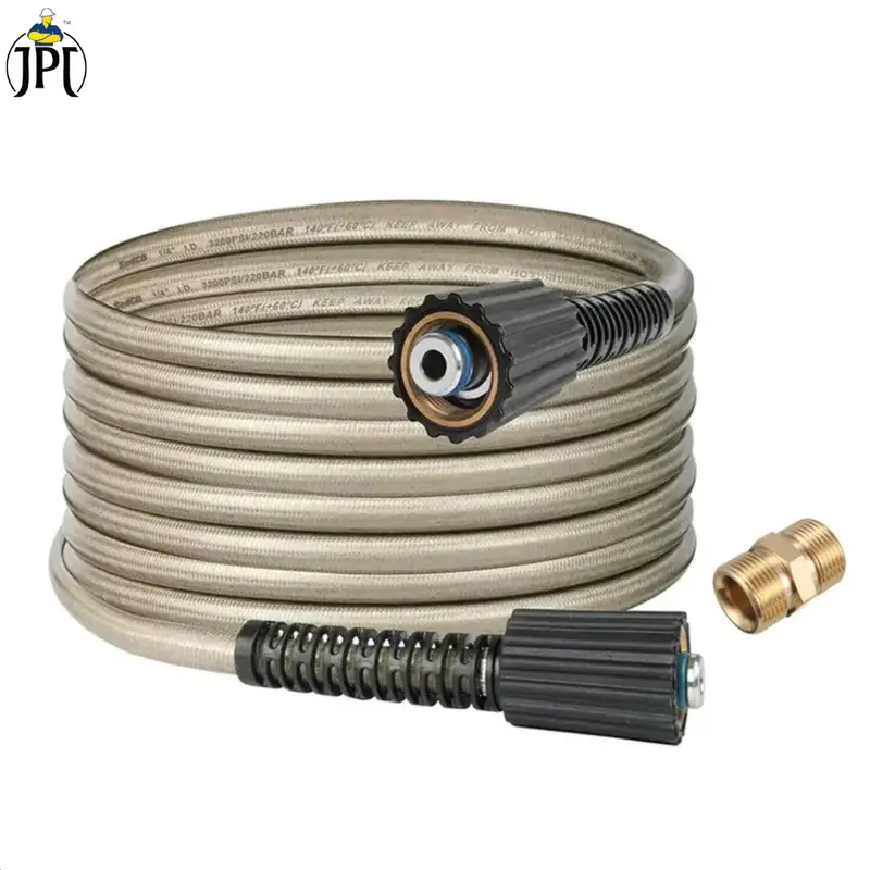 Jpt 8-Meter Super-Flexible Pressure Washer Hose – M22 Thread, 2700 Psi Rated 1