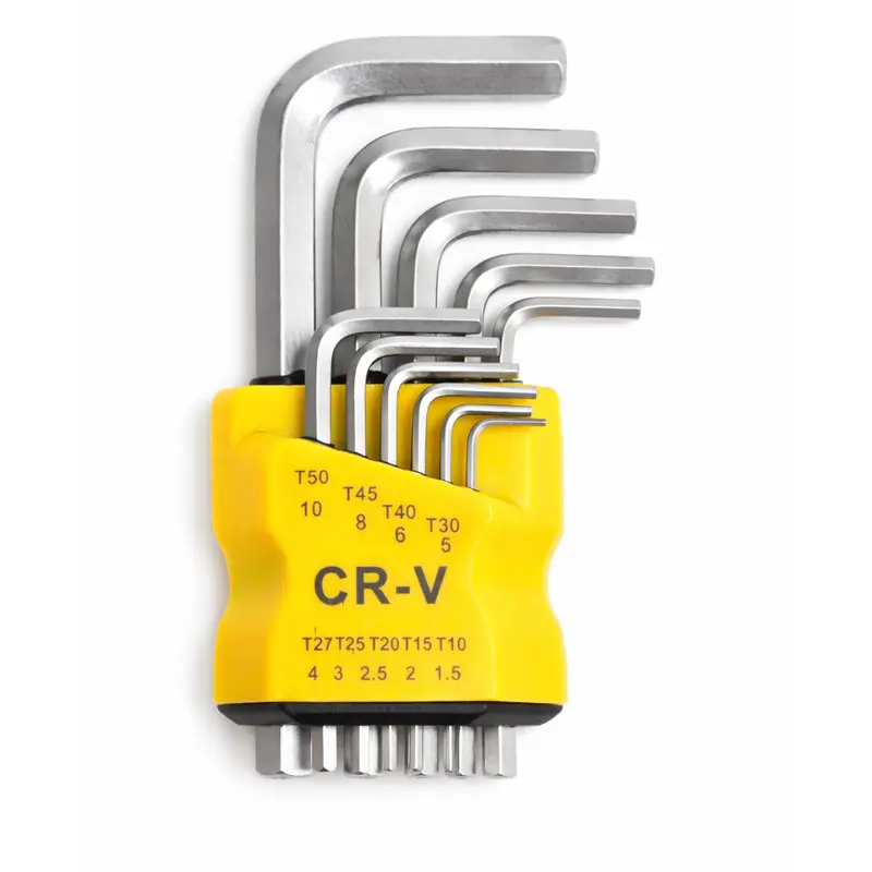 Jpt 9-Piece Cr-V Torx Key Set – 5-Inch L-Type T10–T50 Professional Wrenches With Durable Holder For Mechanical Applications 1