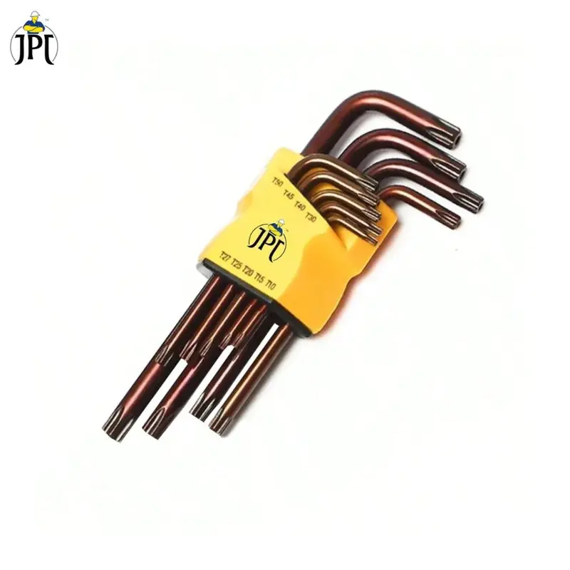 Jpt 9-Piece Short-Arm Torx Key Set – T10–T50 Security Star Bits With Storage Case And 6-Inch Star Ends 1