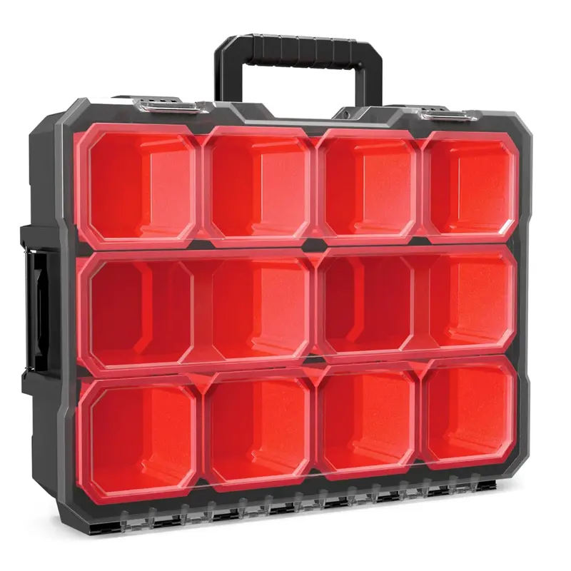 Jpt Deep Tool Organizer Box – 10 Removable Bins, Transparent Lid, Heavy-Duty Case For Screws, Nuts & Small Hardware 1
