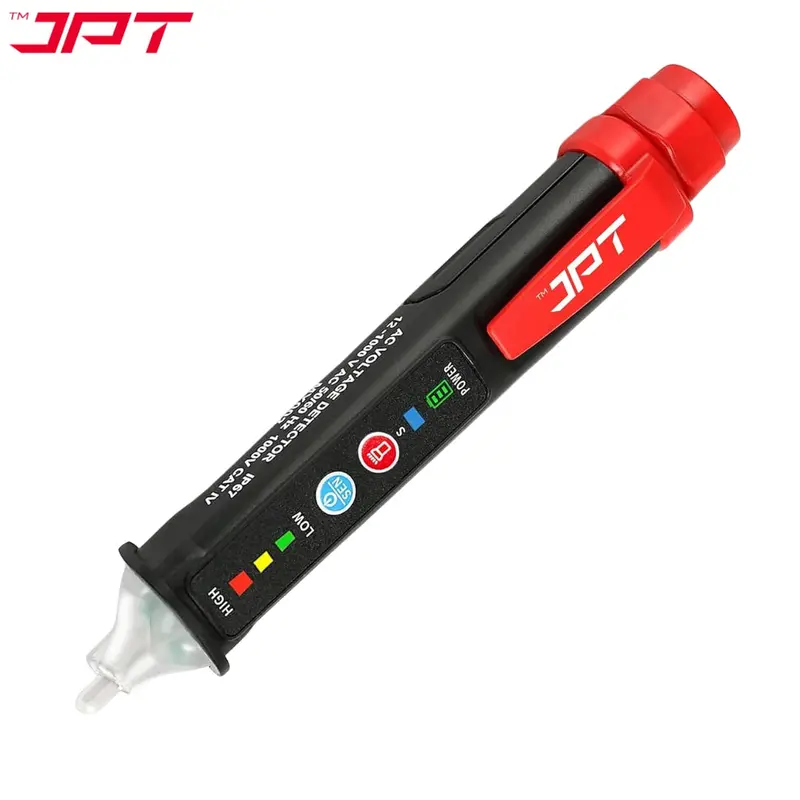 Jpt Dual-Range Non-Contact Voltage Tester – Adjustable Sensitivity (12–1000V / 48–1000V), Led Flashlight & Audible Alert 1