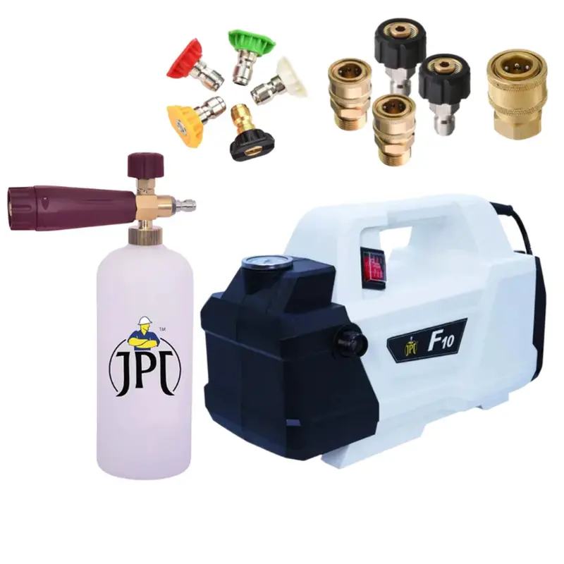 Jpt F10 Domestic Pressure Washer Bundle – 5-Angle Nozzle Set, Dual Quick-Connect Outlets, Snow Foam Lance & Full Accessory Pack For Home Cleaning 1