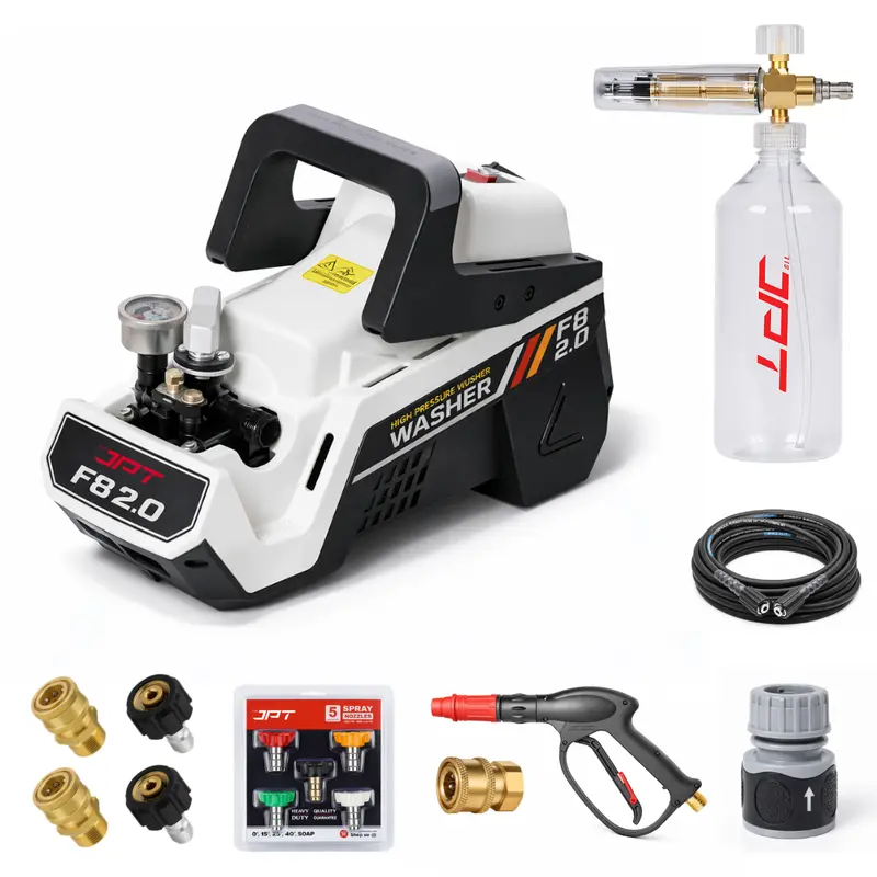 Jpt F8 2.0 Electric Pressure Washer — 3500 Psi, 2500W Copper Motor, 10 L/Min Flow, Total Stop System, And 14-Piece Detailing Kit 1