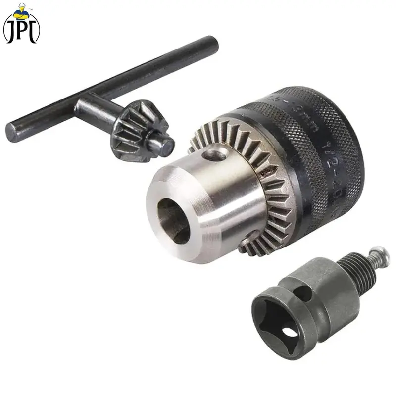 Jpt Heavy-Duty 13Mm Drill Chuck With Key & 1/2" Square Female Adapter For Air/Cordless Impact Wrenches 1