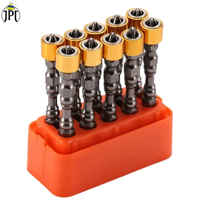 Jpt Ph2 Double-Ended Magnetic Screwdriver Bit Set – 10-Piece, 65Mm Length, Super Magnetic Tip Design 1