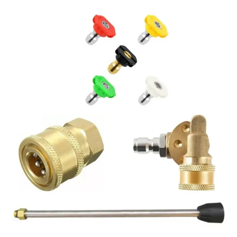 Jpt Pressure Washer Accessory Combo Pack | 5-Nozzle Set + 5-Angle Pivoting Coupler + 10-Inch Extension Wand With 1/4" Quick Connect 1