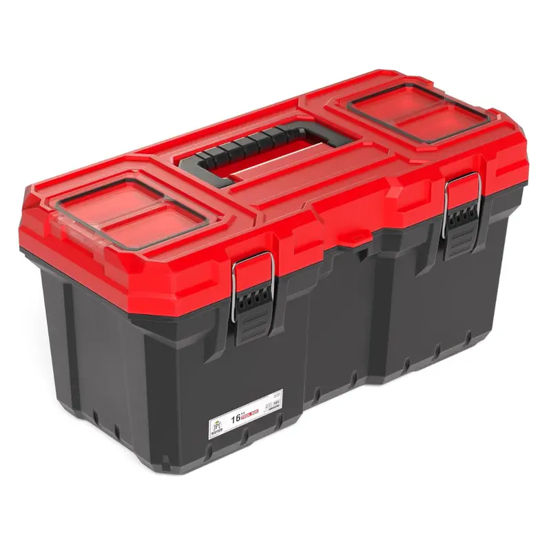 Jpt Pro Series 16" Industrial Tool Chest – Dual Transparent Lids, Tray Compartment, Dust/Moisture-Sealed Gasket Construction 1
