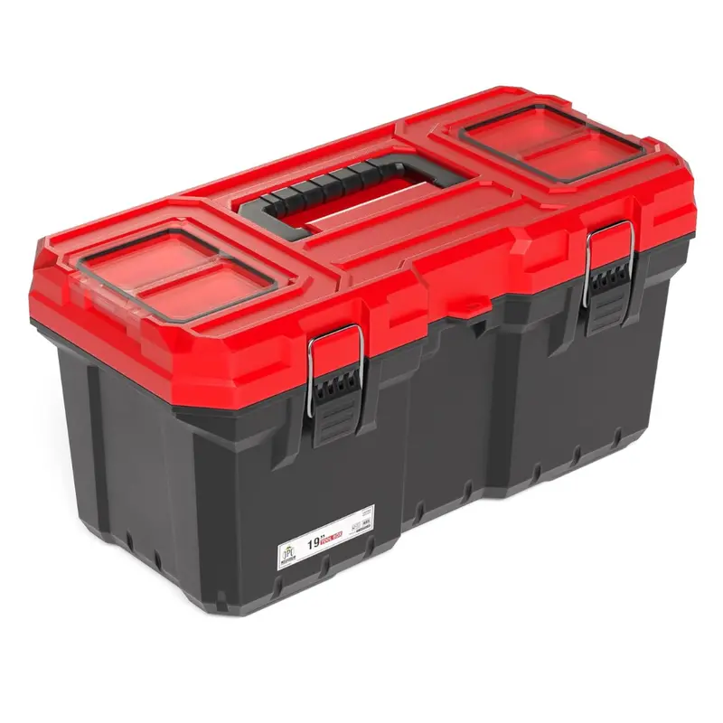 Jpt Pro Series 19-Inch Industrial Tool Box With Dual Clear Lids And Organizing Tray 1