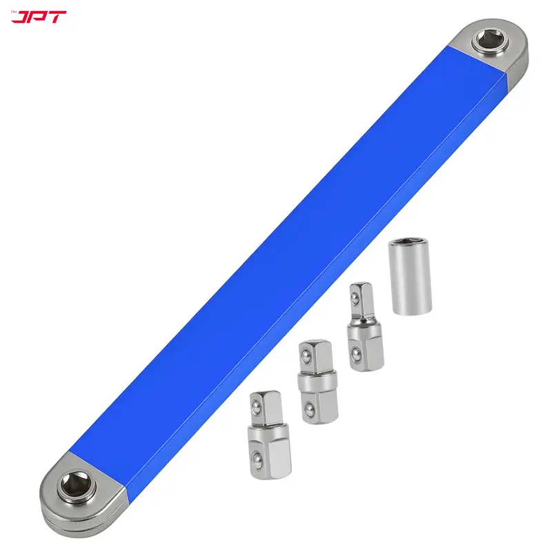 Jpt Ratchet Extension Bar Set – Multi-Size Adapters (1/4", 3/8", 1/2") With 180° Swing Arm & Chain-Driven Mechanism For Tight-Angle Auto Repairs 1