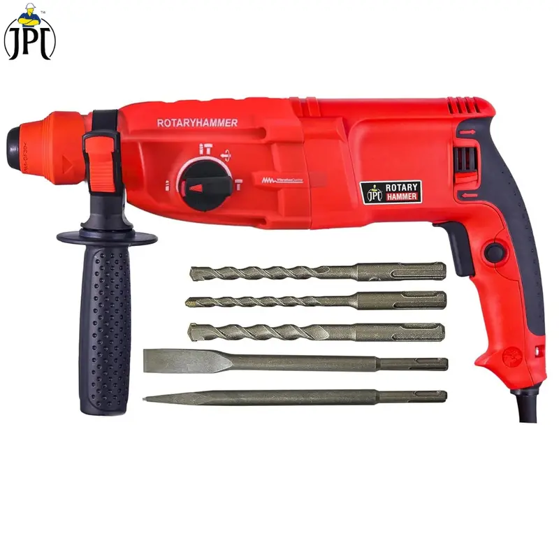 Jpt Sds-Plus 26Mm Rotary Hammer Drill – 800W Motor, Chiseling Mode, 4-In-1 Functionality, Depth Gauge & Auxiliary Handle 1