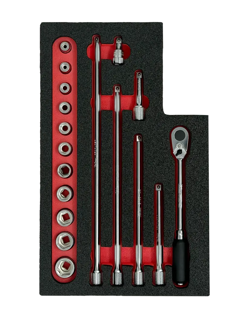 Ko-1052: 1/4" Drive Nut Grip Socket Set With Foam Organizer 2