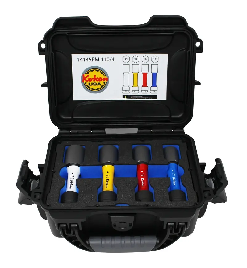 Ko-Ken 1/2" Drive 4-Piece Wheel Nut Socket Set In Durable Hard Case 1