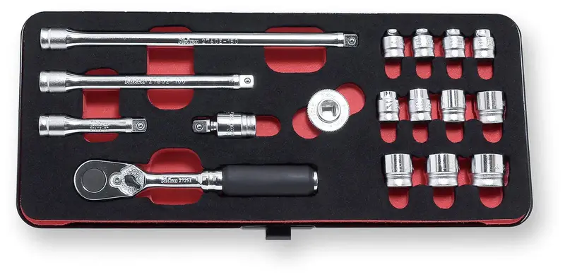 Ko-Ken 1/4" Drive Z-Series 6-Point Metric Socket Set – 17-Piece (4–14Mm) 1