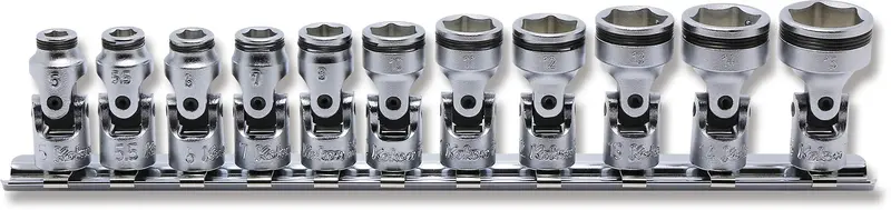 Ko-Ken 1/4" Square Drive Universal Nut Grip® Socket Set – 5Mm To 15Mm (11-Piece) 1