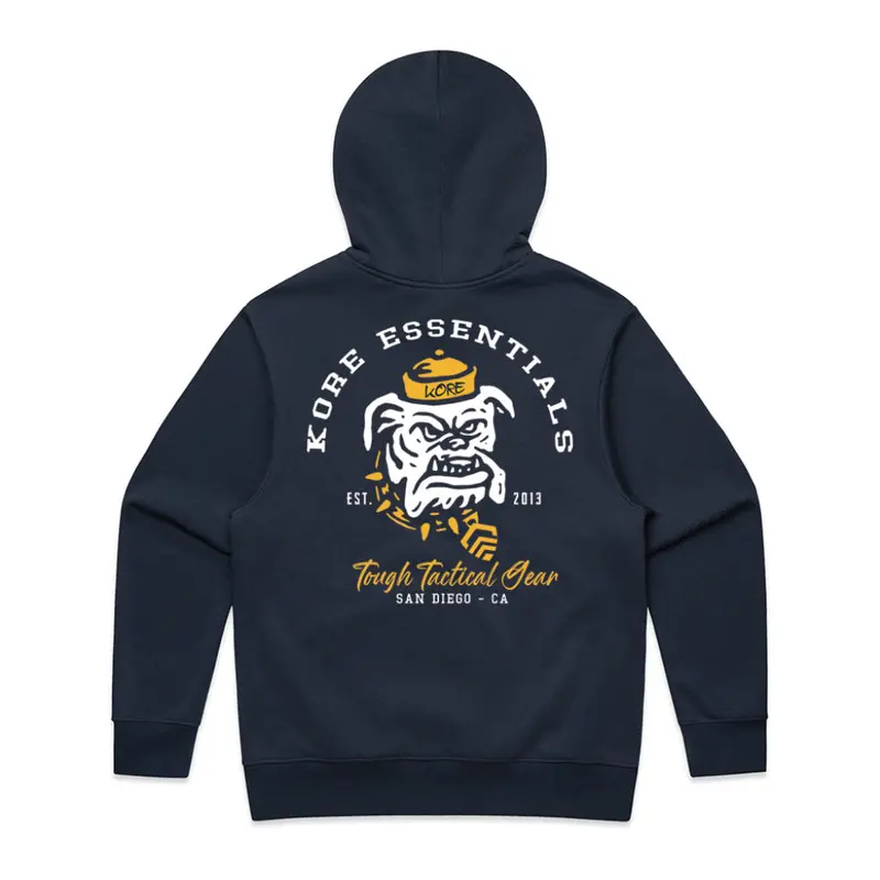 Kore Bulldog Navy Blue Pullover Sweatshirt – Heavyweight Comfort 1