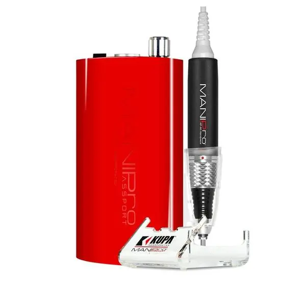 Kupa Manipro Passport Nail Drill – Bold Red (Dual Voltage: 110V/220V) 1
