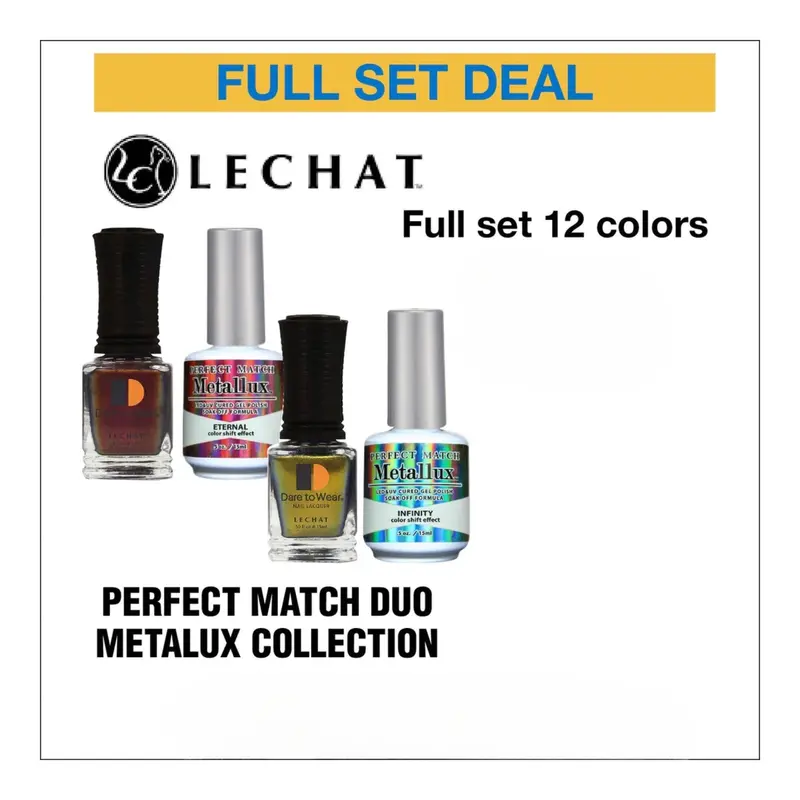 Lechat Perfect Match Duo: Metallux Edition – 12 High-Shine Metallic Gel Polishes (0.5 Oz) 1