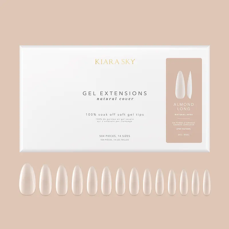 Long Almond Gel Extension Tips – Soft Contour 1