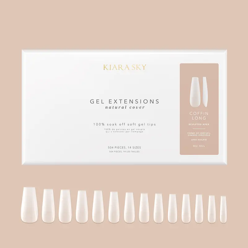 Long Coffin Gel Extension Tips – Sleek Silhouette 1