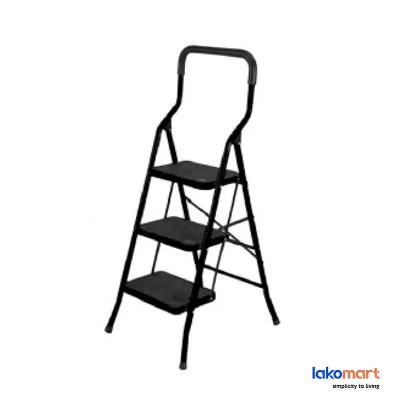 Louison Heavy-Duty Steel Ladder – Adjustable Broad-Step Design (2-, 3-, Or 4-Step Options) 1