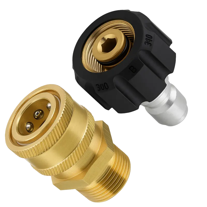 M22-15Mm To 3/8" Swivel Quick-Connect Hose Adapter Set | Durable Pressure Washer Coupling System For Fast, Leak-Resistant Connections 1