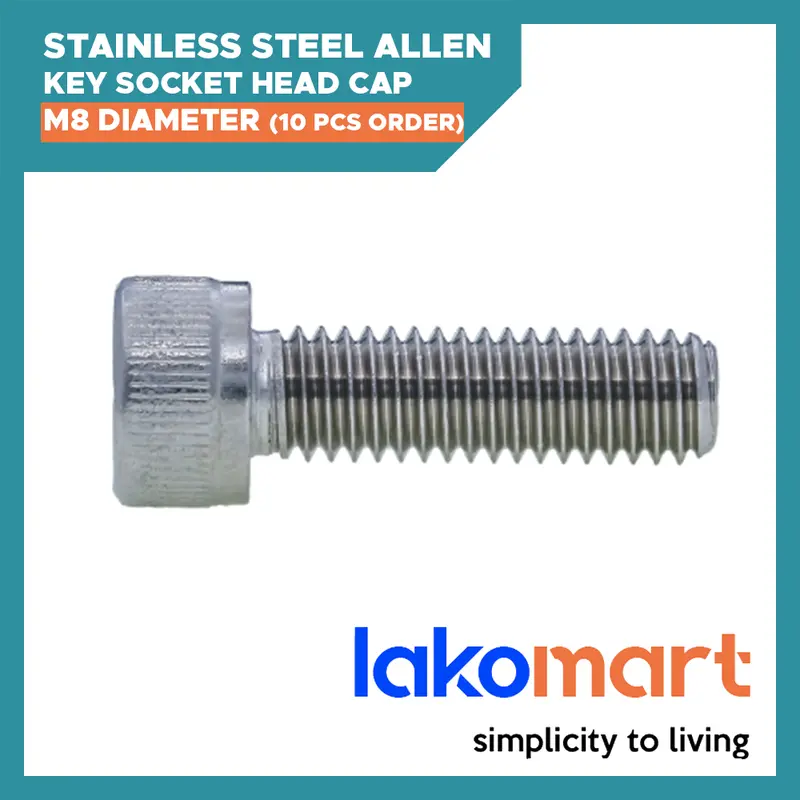 M8 Stainless Steel Socket Head Cap Screw With Allen Drive – 10-Pack 1