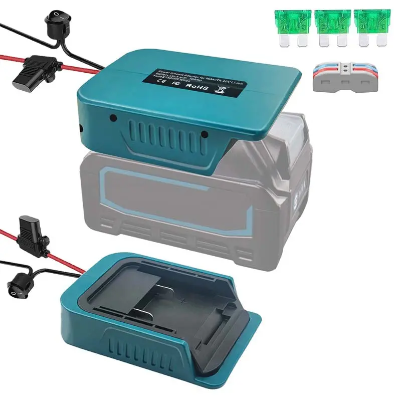 Makita 40V To Power Wheels Battery Adapter With Integrated Switch, Fuse, And Wire Terminals 1