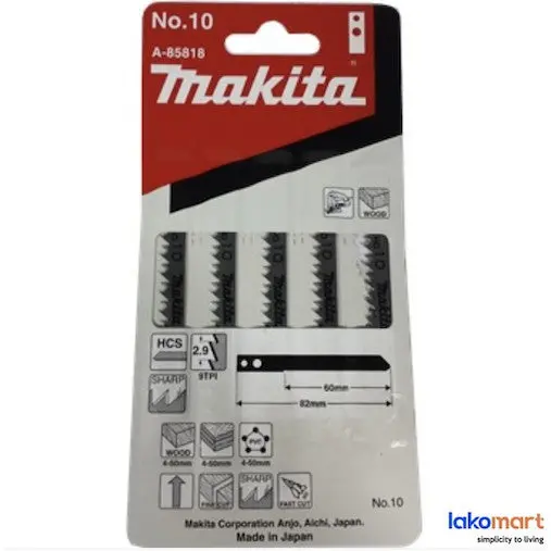 Makita M-Type Jigsaw Blades – Pack Of 5 High-Performance Cutting Blades (A-85818) 1