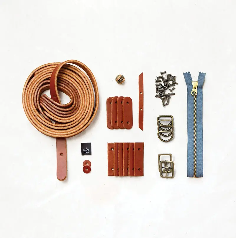 Maywood Chestnut Leather + Hardware Kit – Warm-Tone Craft Bundle 1