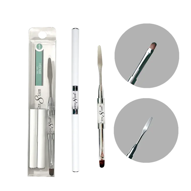 Mcre8Tion Nylon Oval Hair Brush #8 With Integrated Spatula Tool 1
