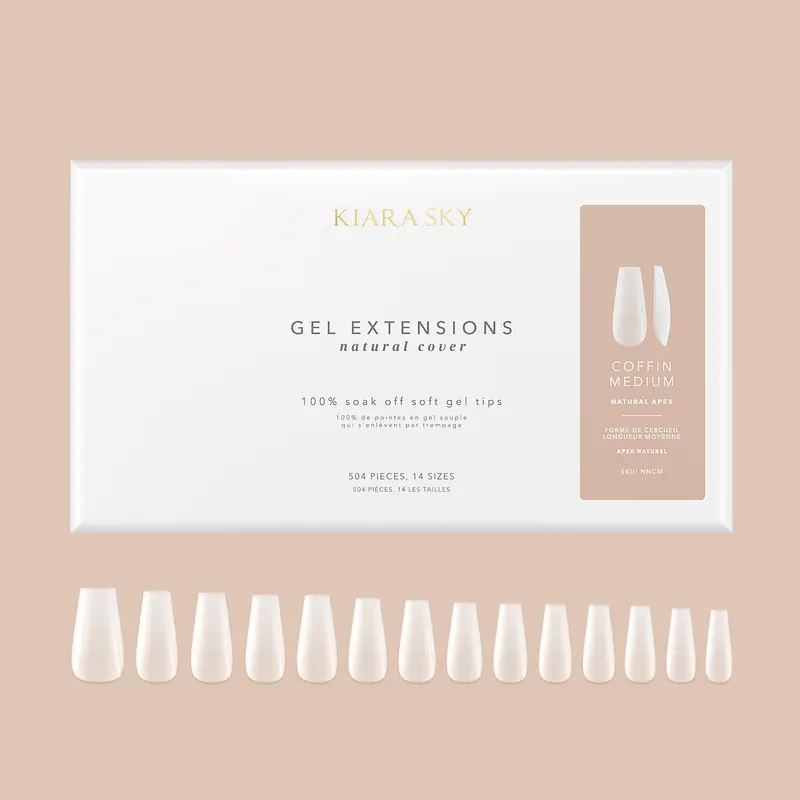 Medium Coffin Gel Extension Tips – Balanced Curve 1