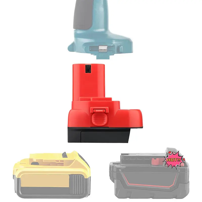 Milwaukee M18/Dewalt 20V Max To Makita 12V–14.4V Ni-Mh Battery Adapter 1