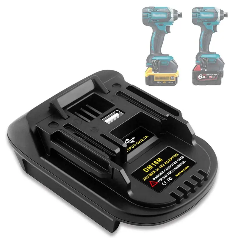 Milwaukee M18 / Dewalt 20V To Makita Lxt 18V Adapter With Usb Port 1
