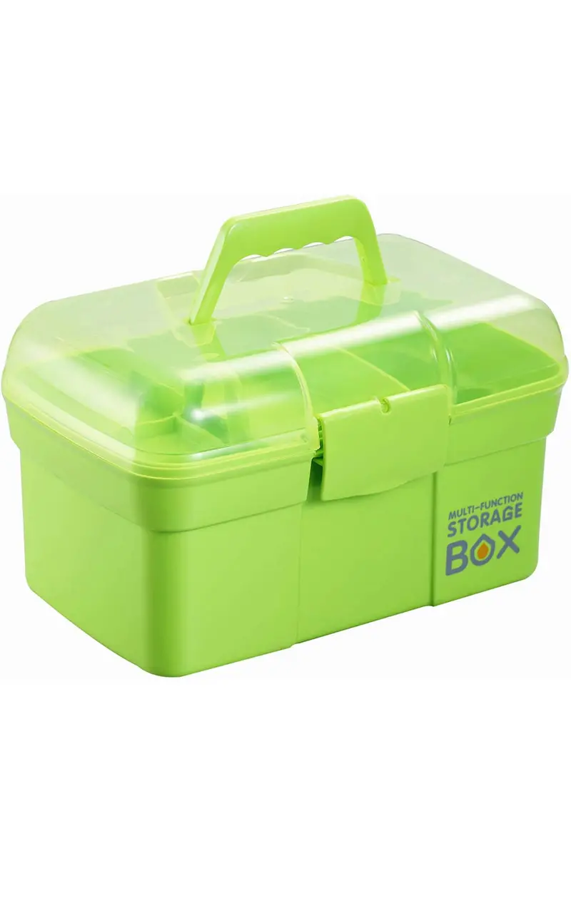 Multi-Compartment Nail Art Storage Box – Mint Green 1