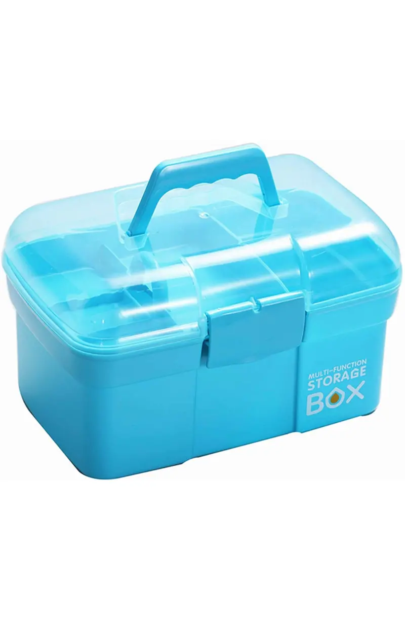 Multi-Compartment Nail Art Storage Box – Sky Blue 1