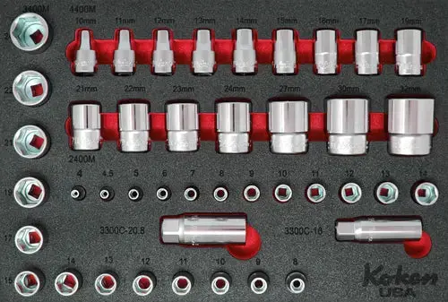 Multi-Drive Metric Socket Set (1/4", 3/8", 1/2") – 43-Piece Foam Organizer 1