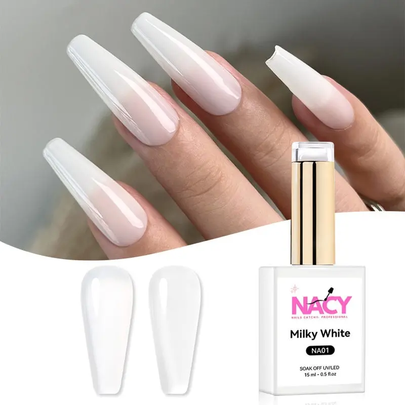 Nacy Milky White Na01 Soak-Off Gel Polish – 0.5 Oz 1