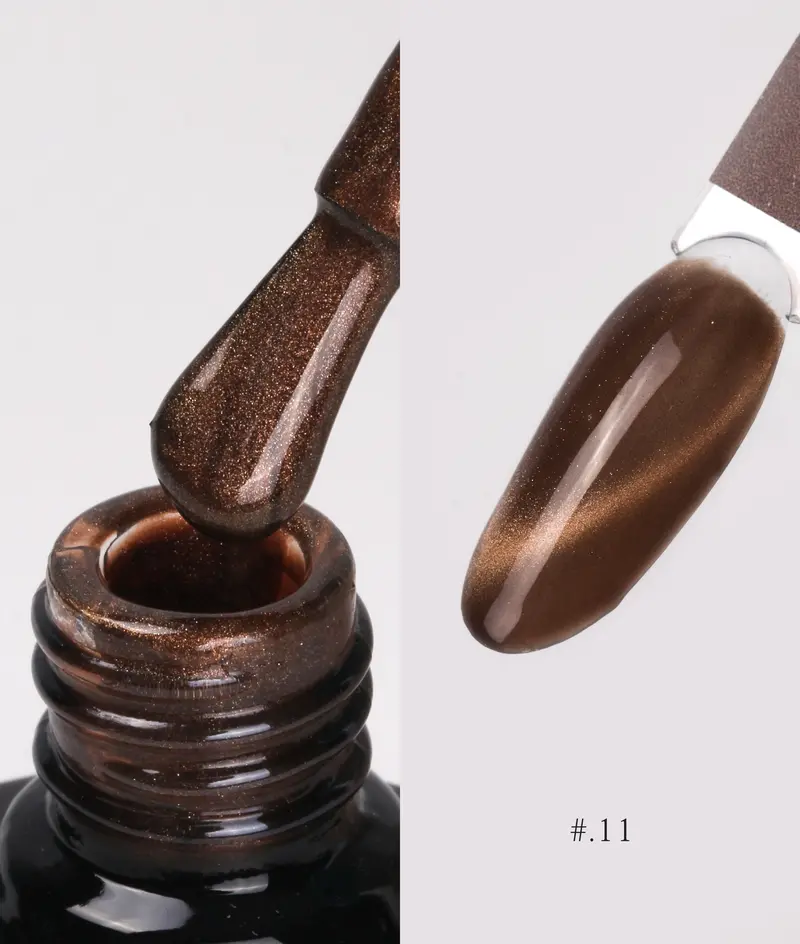 Nacy Mocha Coffee Cat Eye Gel Polish – 0.5Oz Magnetic Nail Lacquer In Shade 011 1