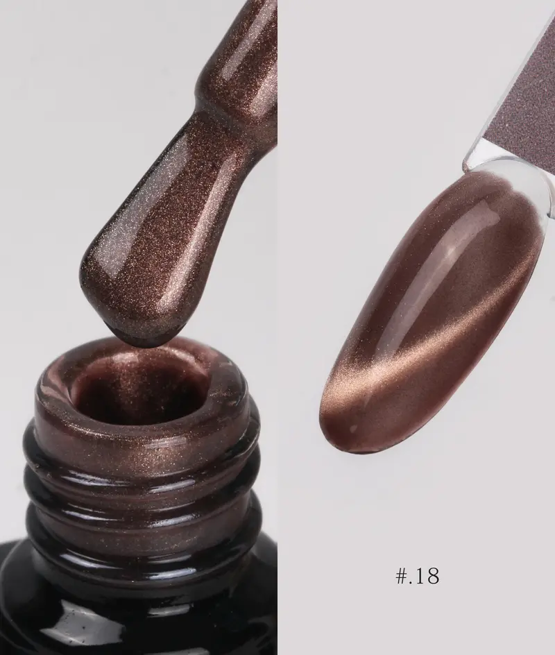 Nacy Mocha Coffee Cat Eye Gel Polish – 0.5Oz Magnetic Nail Lacquer In Shade 018 1