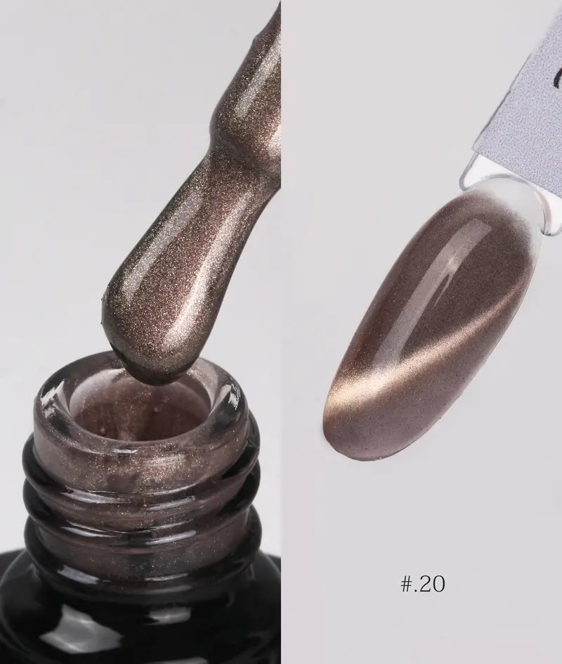 Nacy Mocha Coffee Cat Eye Gel Polish – 0.5Oz Magnetic Nail Lacquer In Shade 020 1