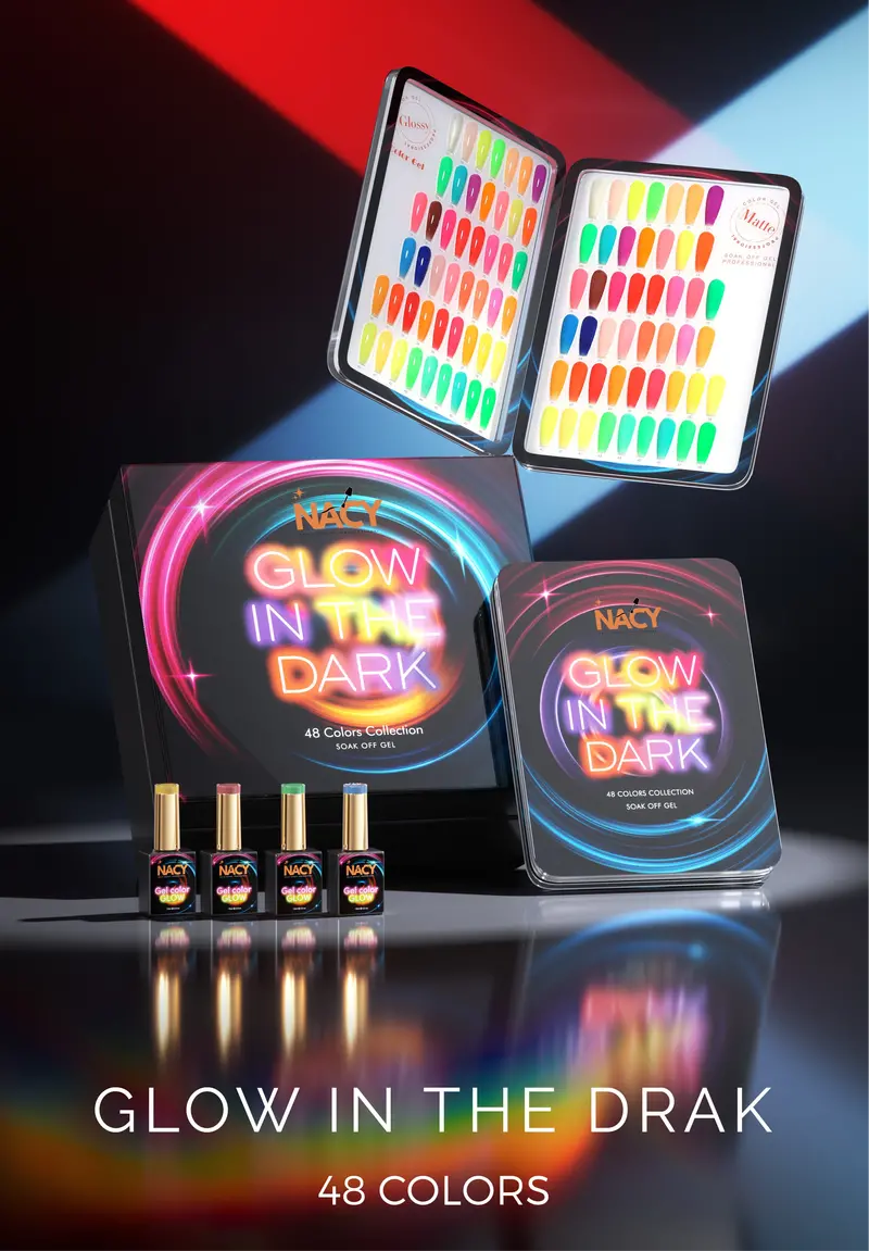 Nacy Neon Glow-In-The-Dark Gel Polish Set – Full Spectrum Of 48 Uv-Reactive Colors (0.5 Oz Each) 1